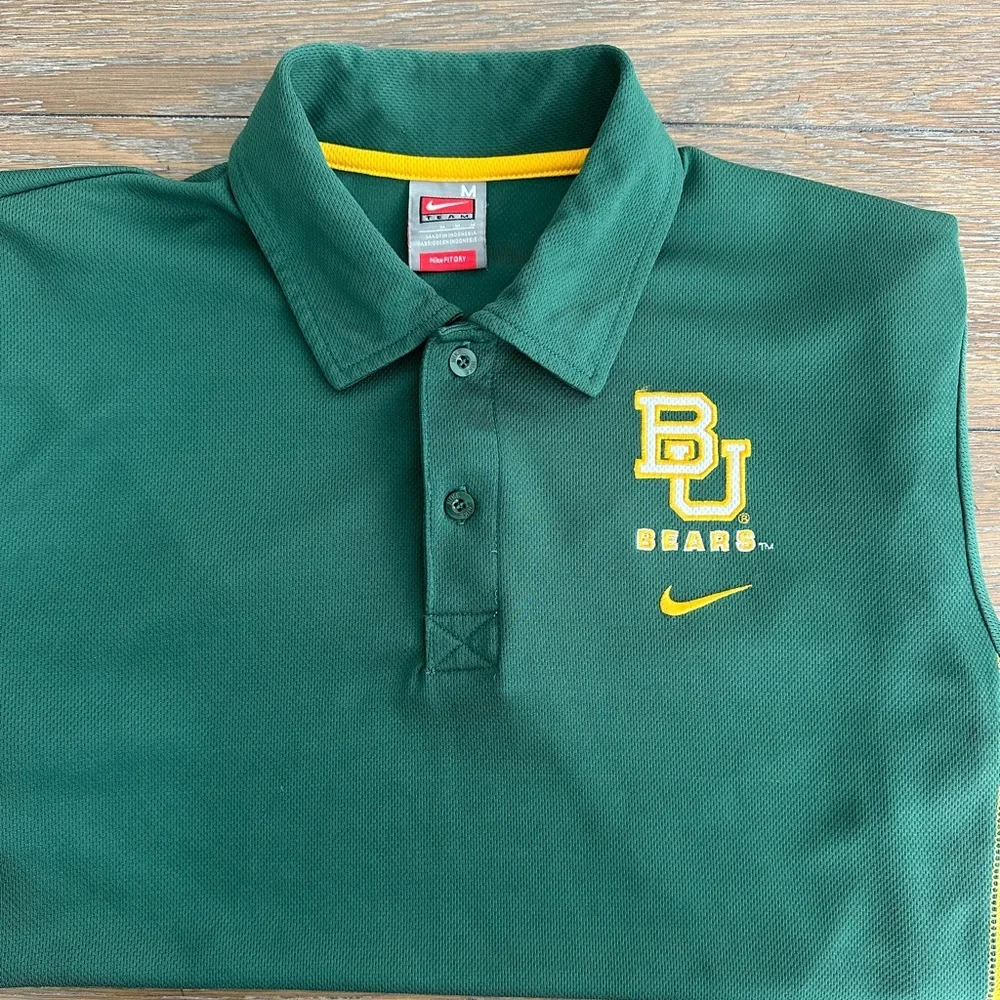 Nike Dri Fit Baylor Bears Short Sleeve Polo Shirt Size M‎ Gently Worn